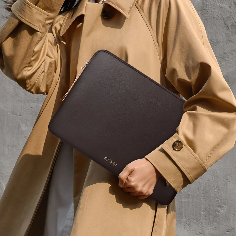 Laptoptasche für 13-14“ Laptop, Tech-Protect Fleeke,  Dunkelbraun - Image 12