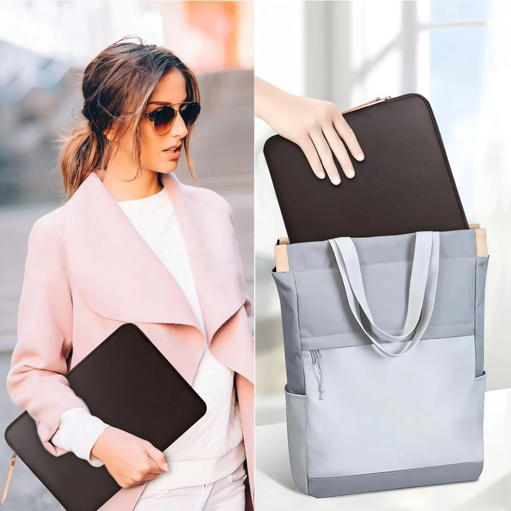 Laptoptasche für 13-14“ Laptop, Tech-Protect Fleeke,  Dunkelbraun - Image 14