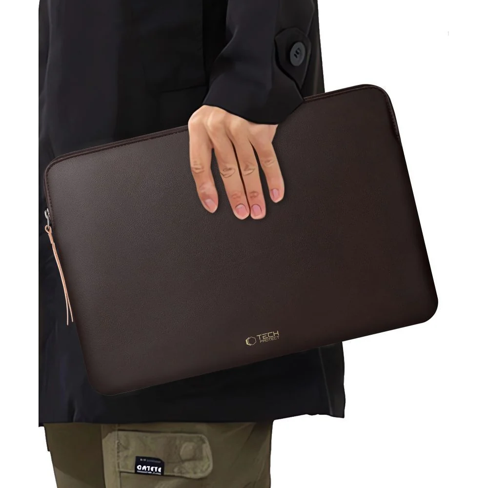 Laptoptasche für 13-14“ Laptop, Tech-Protect Fleeke,  Dunkelbraun - Image 15