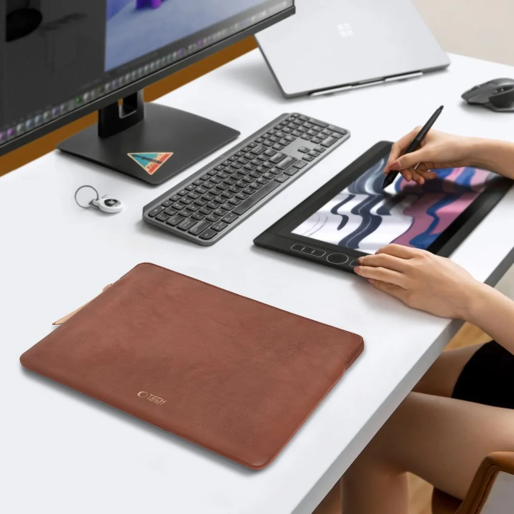 Laptoptasche für 15-16“ Laptop, Tech-Protect Fleeke, Braun - Image 10