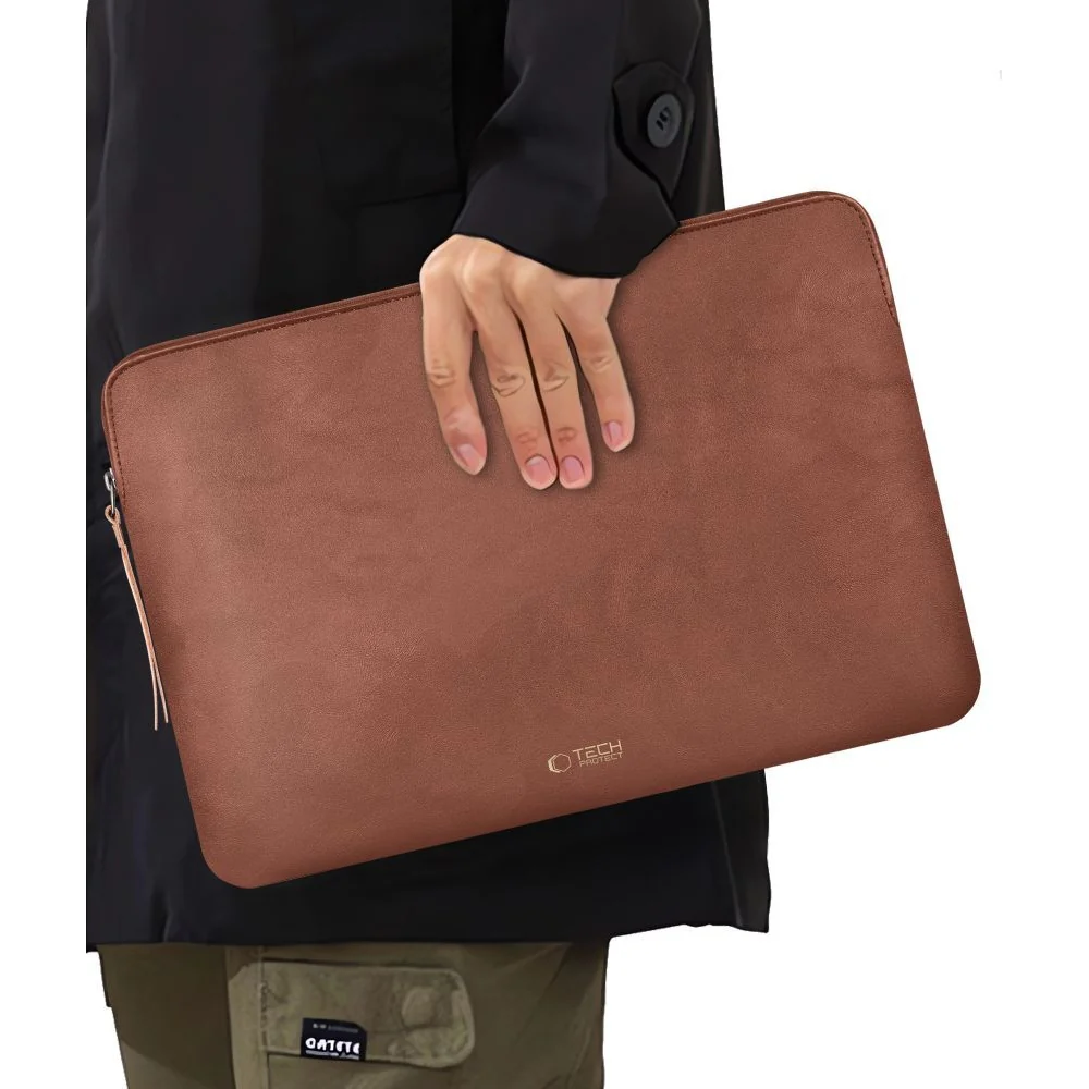 Laptoptasche für 15-16“ Laptop, Tech-Protect Fleeke, Braun - Image 15