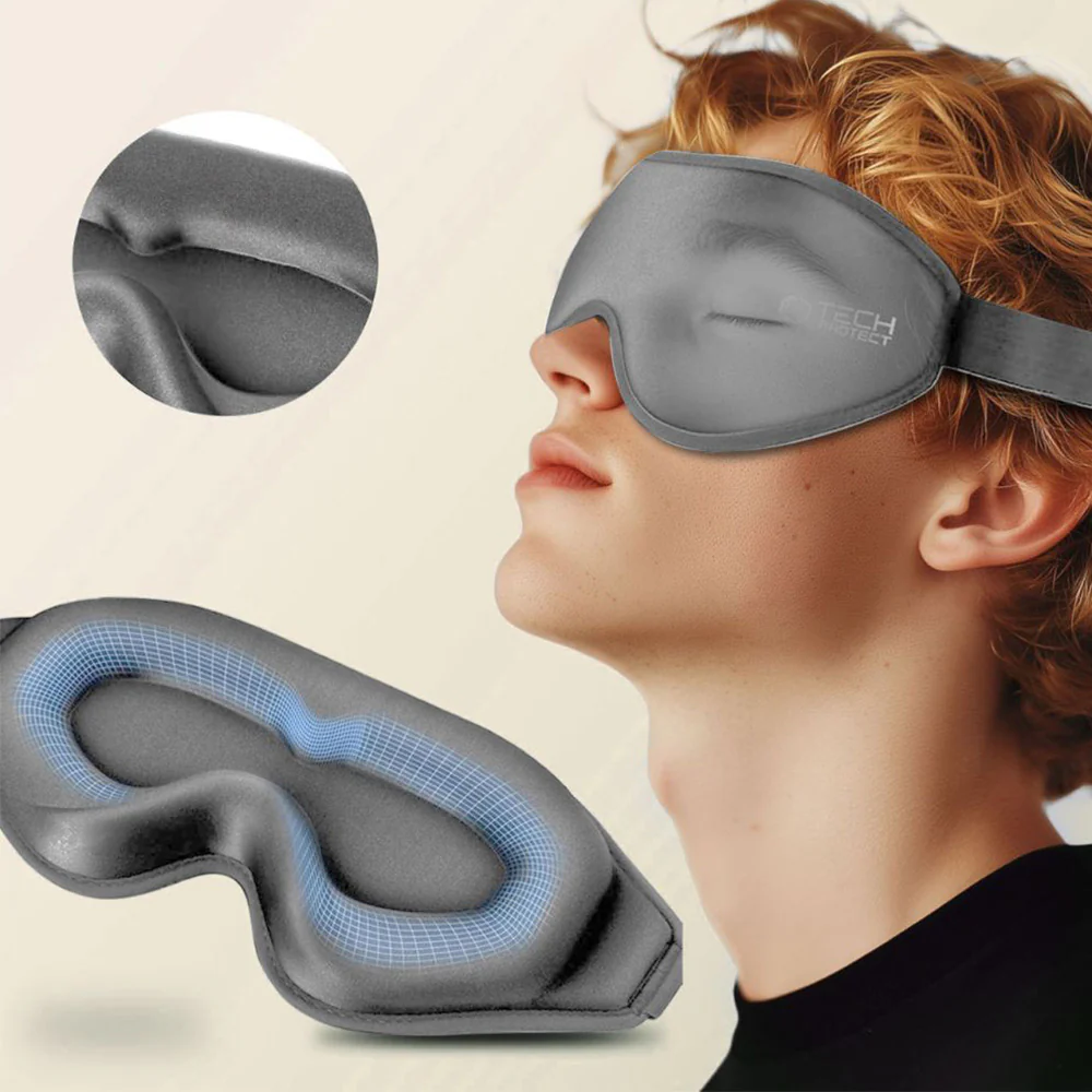 Augenmaske ohne Druck, Tech-Protect Eyeshade Sleep, Grau - Image 3