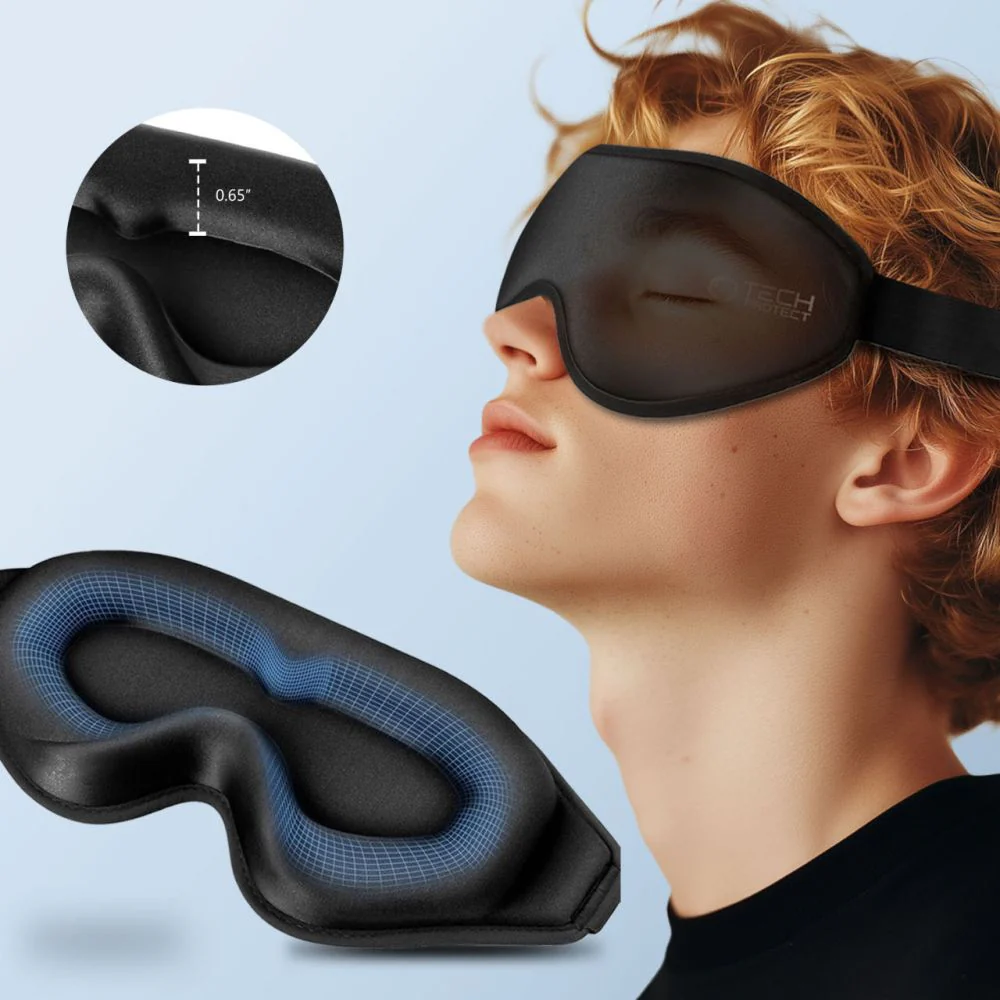 Augenmaske ohne Druck, Tech-Protect Eyeshade Sleep, Schwarz - Image 3