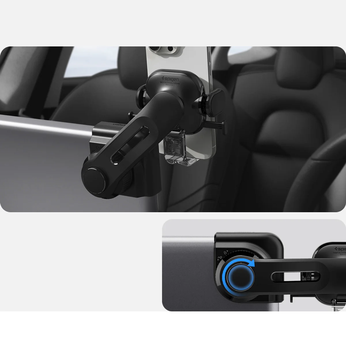 Auto Handyhalterung für Tesla Model 3/X/S/Y/Cybertruck, Spigen TapLock Universal Car Mount Holder, Schwarz - Image 8