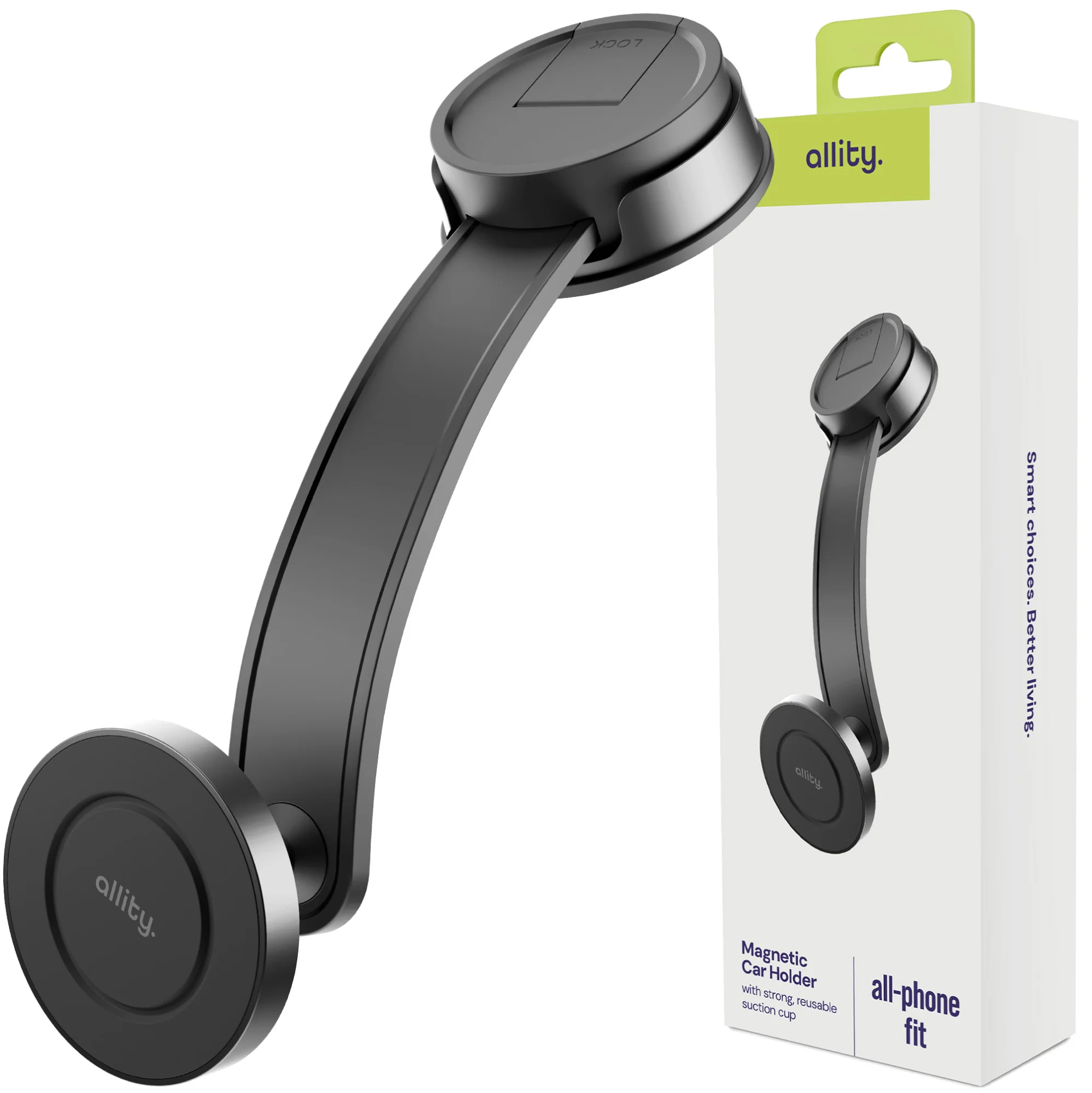 Auto Handyhalterung für Windschutzscheibe/Armaturenbrett, Allity ACH-200 MagSafe, Schwarz - Image 10