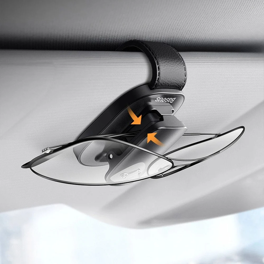 Autohalterung / Brillenclip Baseus Platinum Vehicle Eyewear Clip, Schwarz / Silbern - Image 10