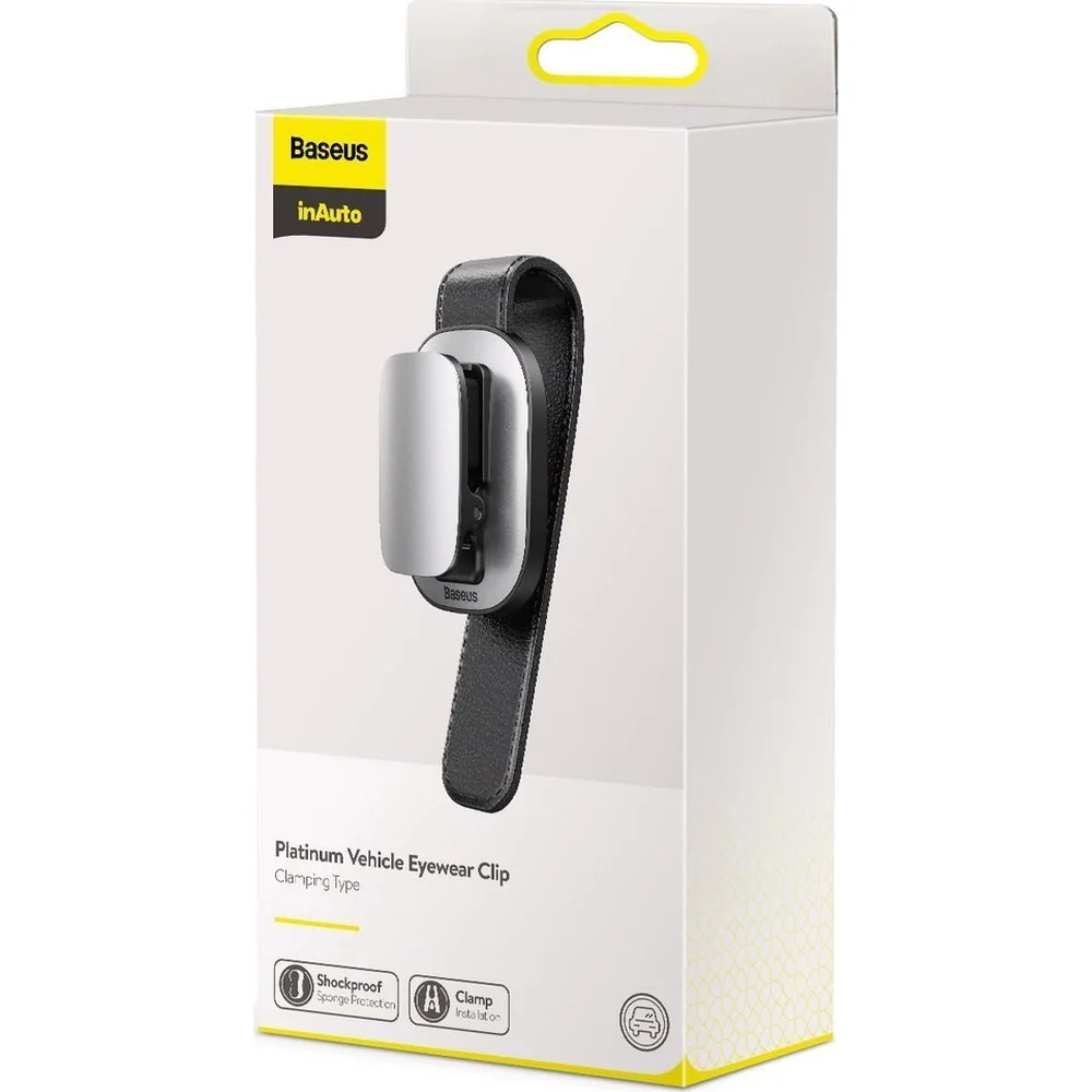 Autohalterung / Brillenclip Baseus Platinum Vehicle Eyewear Clip, Schwarz / Silbern - Image 15