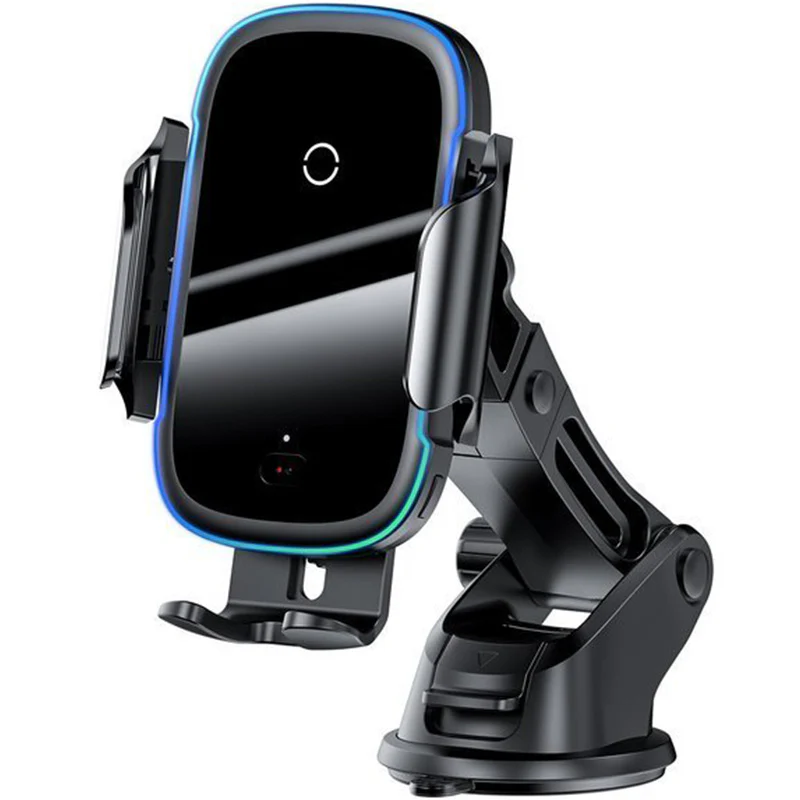 Autohalterung mit Qi-Aufladung für Windschutzscheibe / Armaturenbrett / Lüftungsöffnungen, Baseus Light Electric Holder 15W, Schwarz