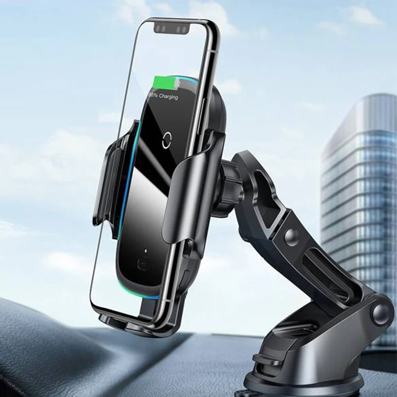 Autohalterung mit Qi-Aufladung für Windschutzscheibe / Armaturenbrett / Lüftungsöffnungen, Baseus Light Electric Holder 15W, Schwarz - Image 9