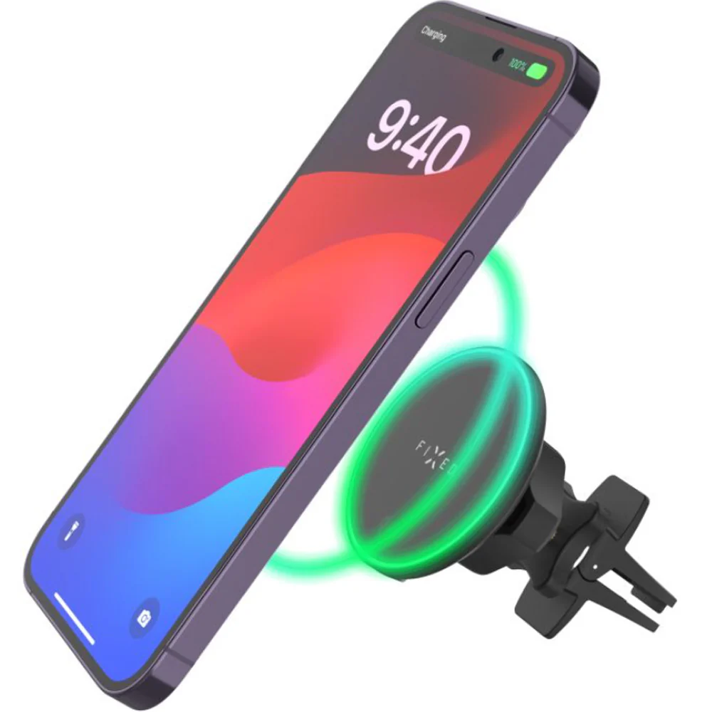 Autohalterung Magnetische zum Lüftungsgitter für MagSafe, Fixed MagRound 2 Qi2 15W, Schwarz - Image 3