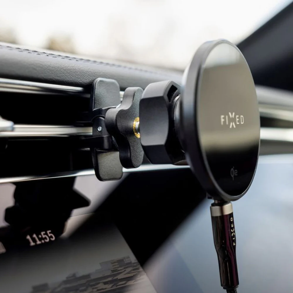 Autohalterung Magnetische zum Lüftungsgitter für MagSafe, Fixed MagRound 2 Qi2 15W, Schwarz - Image 6