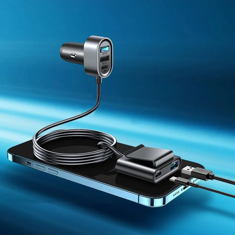 Autoladegerät Joyroom 5-in-1 JR-CL05 78W, 3x USB-A QC, 2x USB-C PD, 1,5m, Schwarz - Image 3