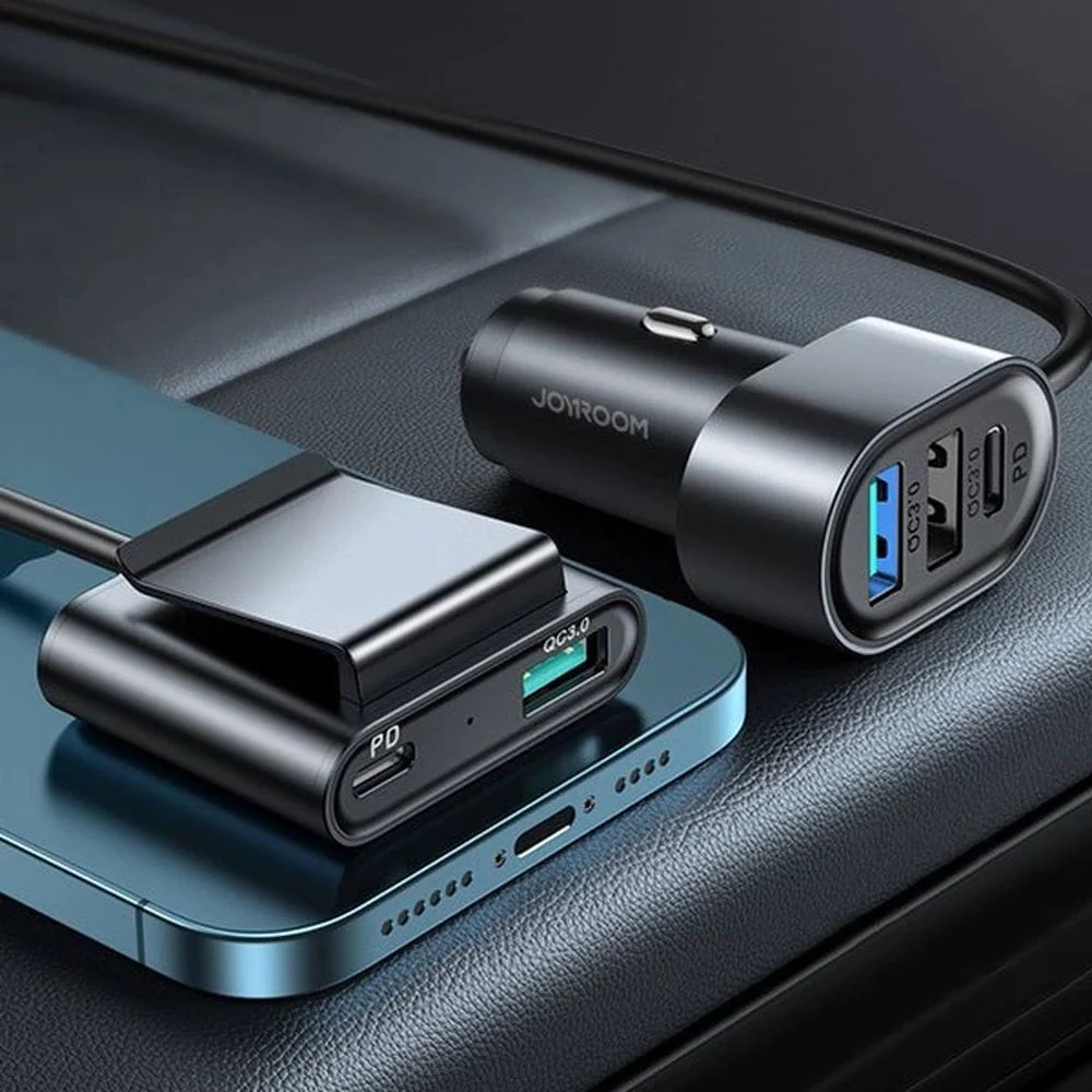 Autoladegerät Joyroom 5-in-1 JR-CL05 78W, 3x USB-A QC, 2x USB-C PD, 1,5m, Schwarz - Image 5