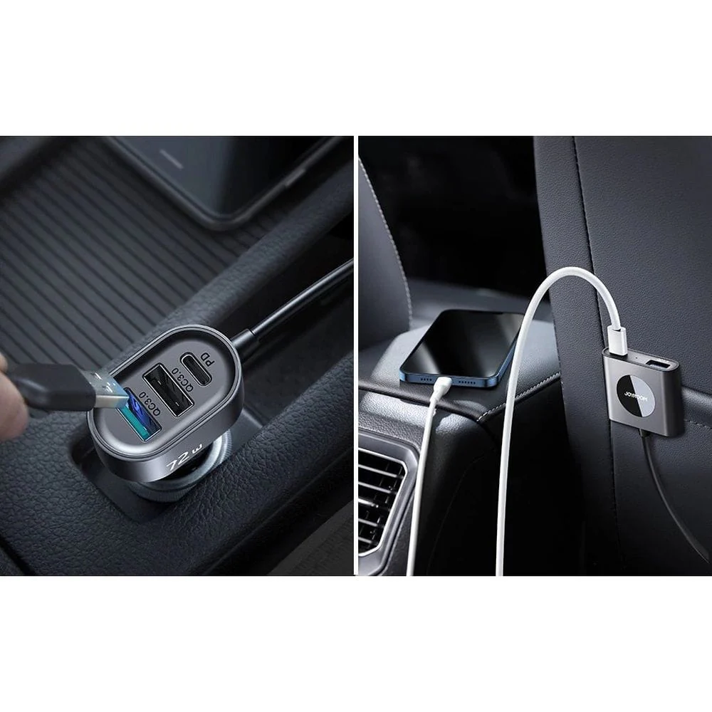 Autoladegerät Joyroom 5-in-1 JR-CL05 78W, 3x USB-A QC, 2x USB-C PD, 1,5m, Schwarz - Image 8