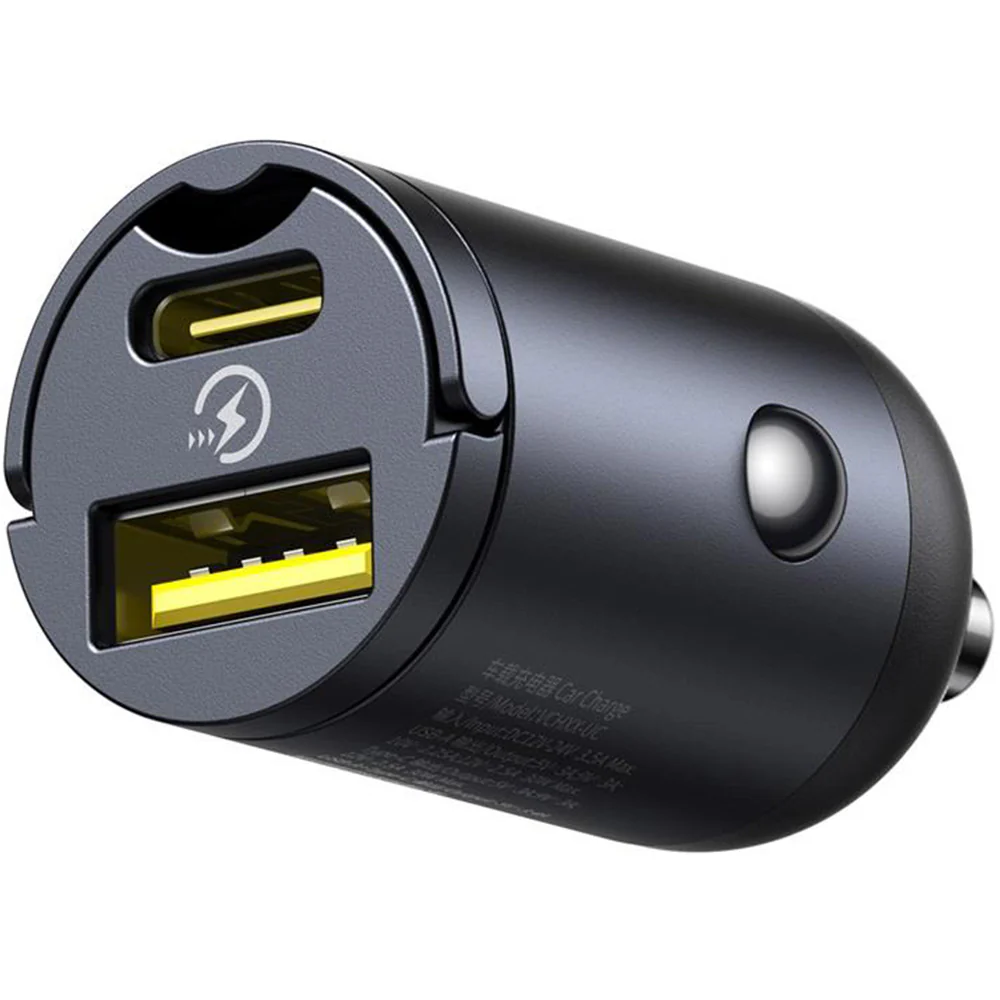Autoladegerät PD 30W, 1x USB-A, 1x USB-C , Baseus Mini Tiny Star, Schwarz - Image 3