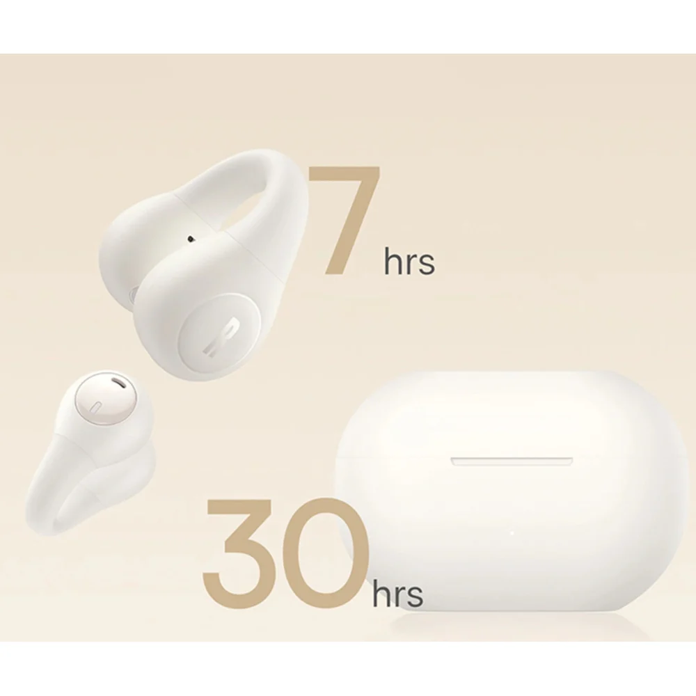 Baseus Bass Open Ear 15 Clip TWS Bluetooth 5.4 drahtloser In-Ear-Kopfhörer, Weiß - Image 6