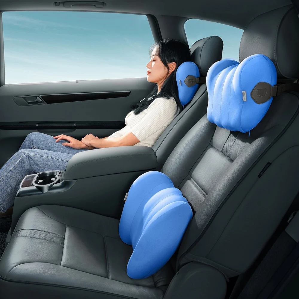 Baseus Comfordride Serie Auto-Kopfstützen-Kissen, Blau - Image 3