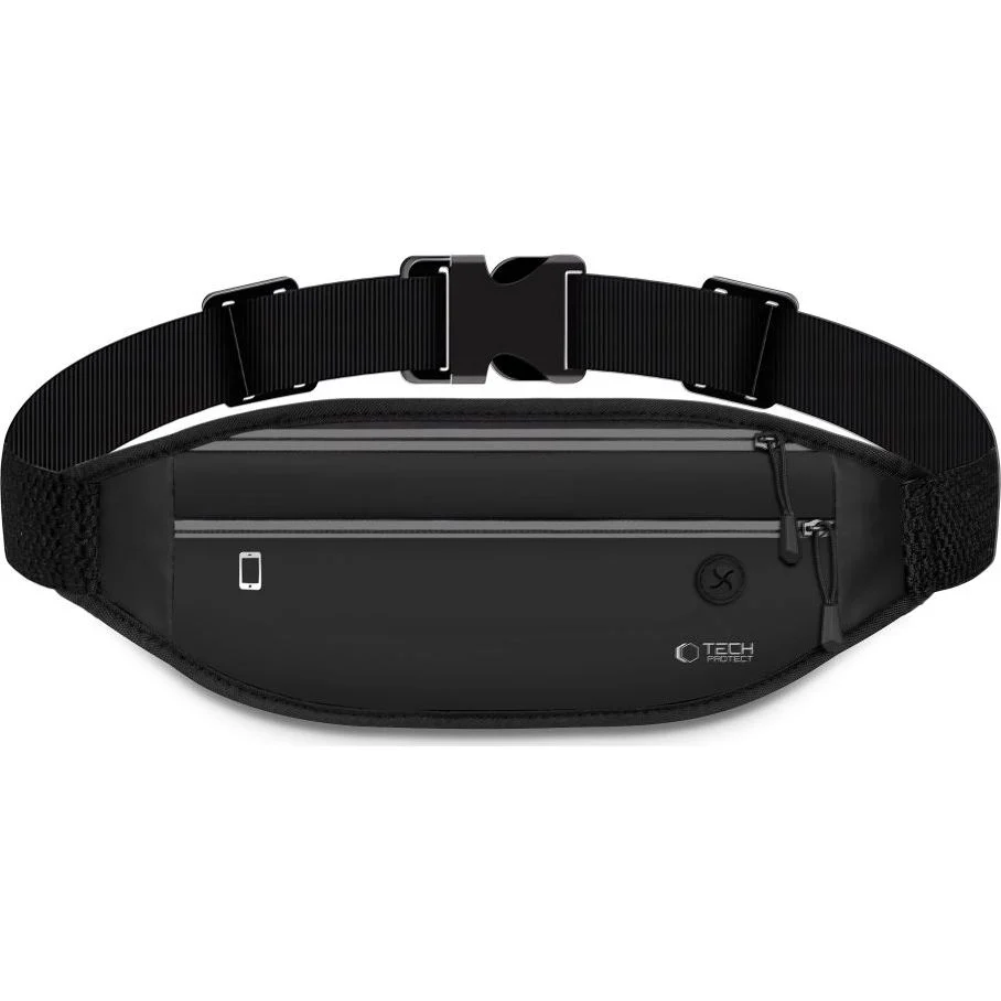 Bauchtasche für Handy / Kopfhörer / Zubehör, Tech-Protect M7 Universal Sport Waist Bag, Schwarz