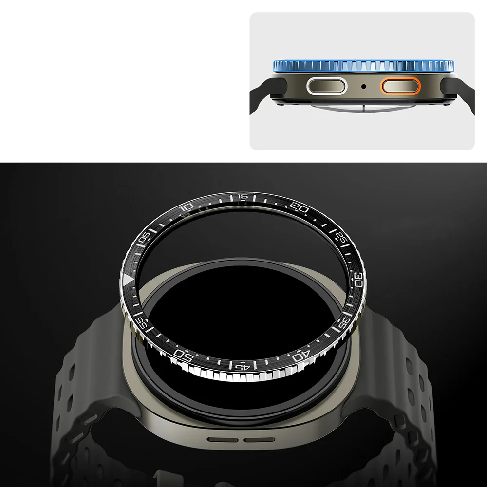 Blendenabdeckung Spigen Bezel Tune für Galaxy Watch 8 44 mm, Schwarz-Silber - Image 3