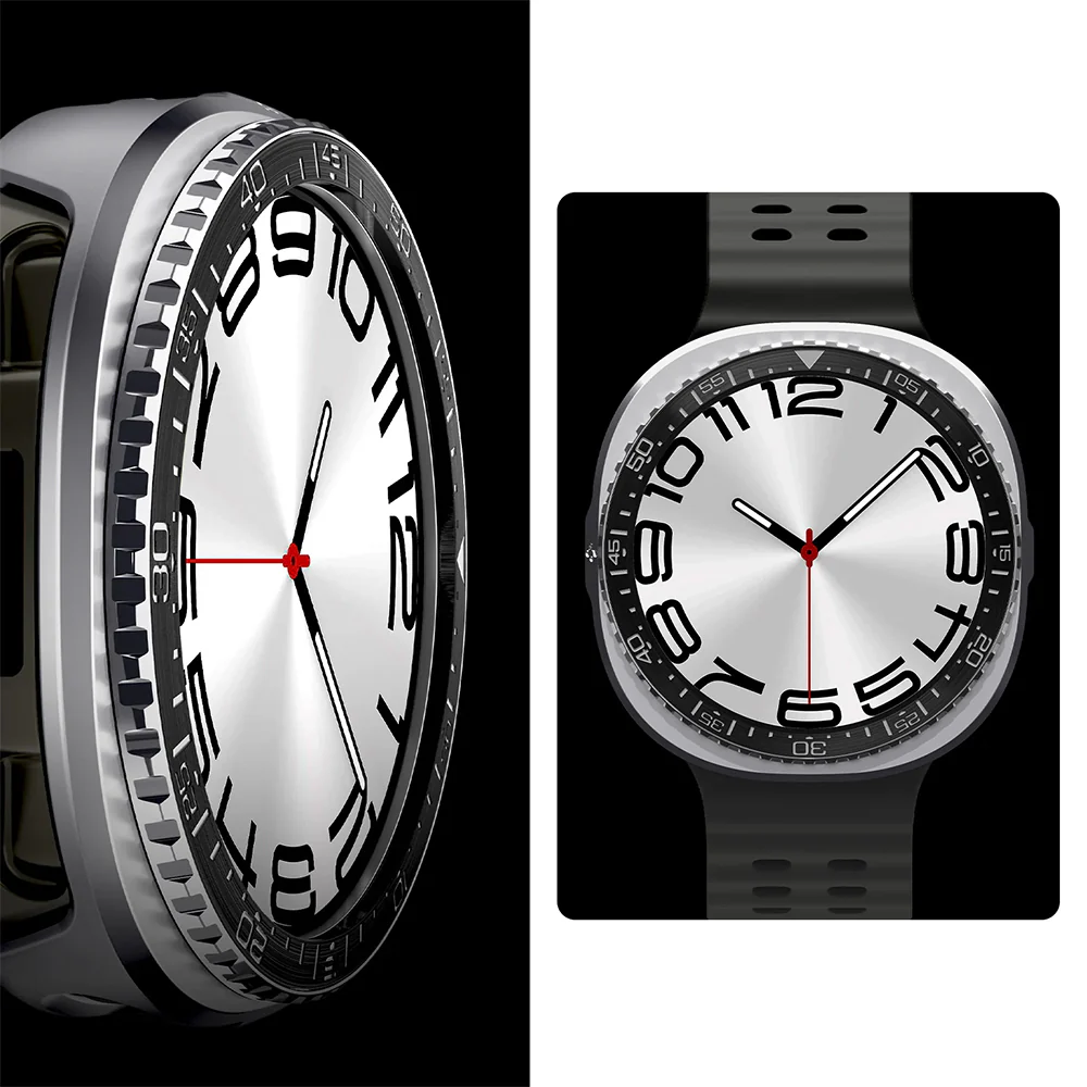 Blendenabdeckung für Galaxy Watch 8 44 mm, Spigen Bezel Tune Pro, Schwarz-Silber - Image 6