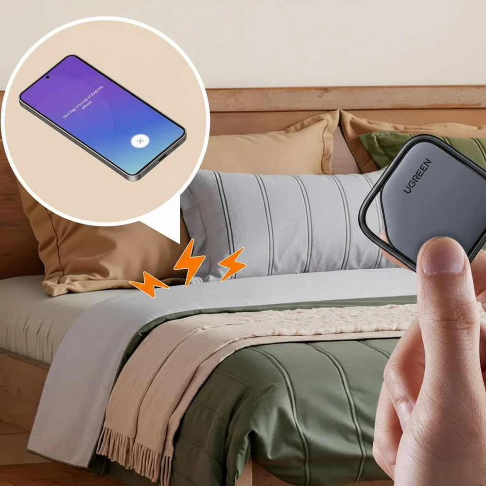 Bluetooth-Ortungsgerät / Tracker auf Bluetooth 5.3 für Smartphones und Tablets der Galaxy-Serie, Ugreen Tracker CM829, 2 Stück, Schwarz - Image 9