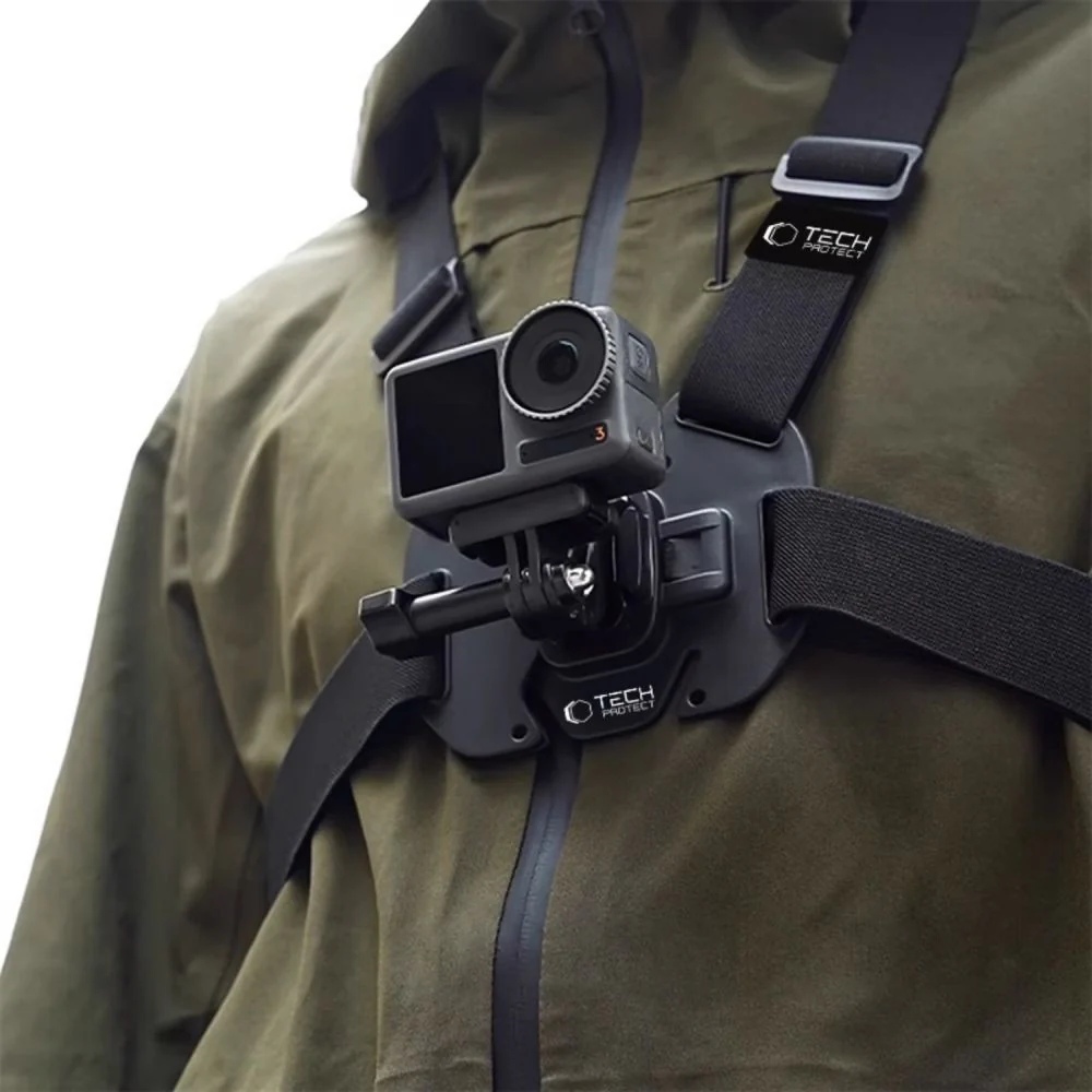 Brusthalterung für GoPro, DJI, Tech-Protect GA100 Chest Mount, Schwarz - Image 3