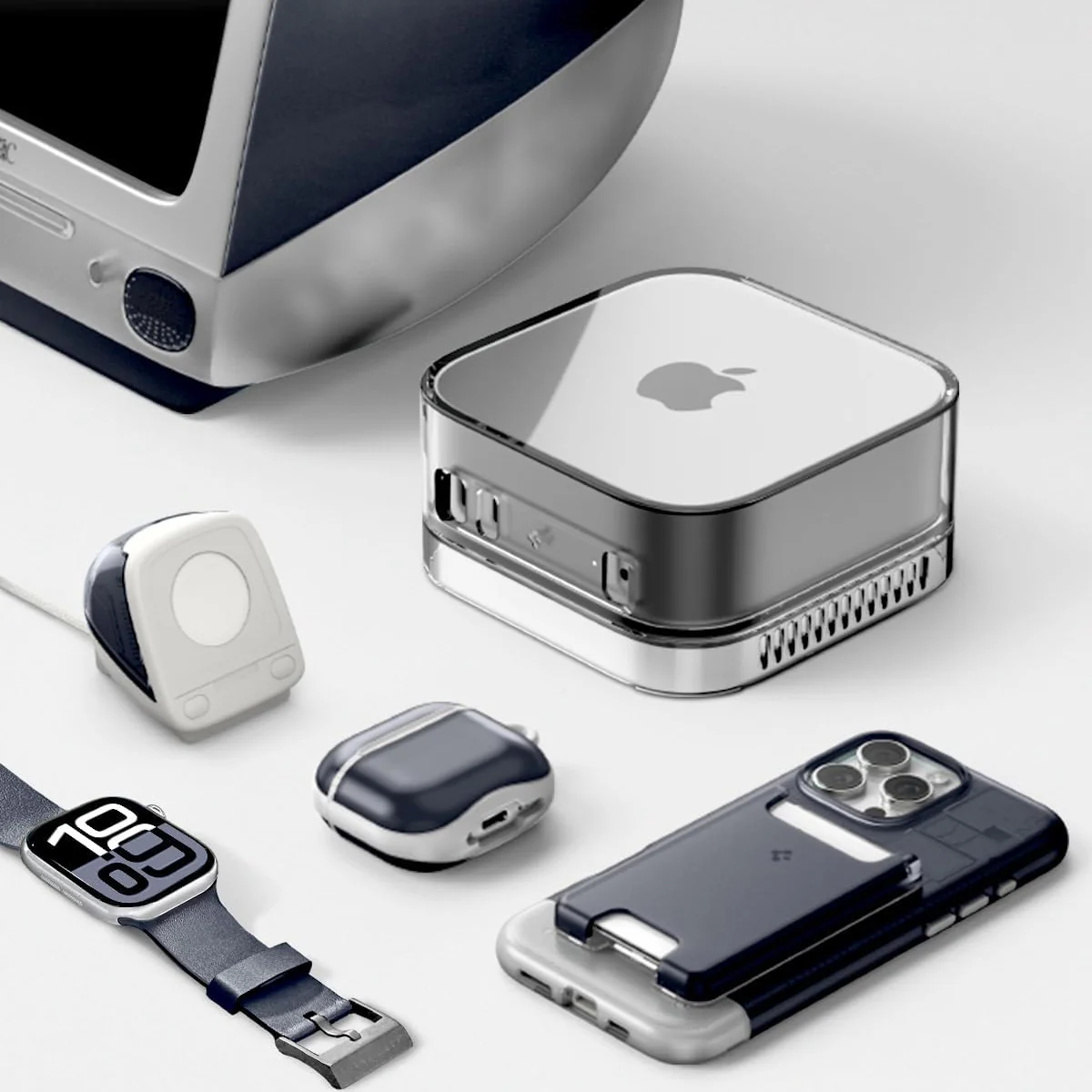 Dockingstation für Apple Watch Ladegerät, Spigen Classic C1 Stand, Grau - Image 17