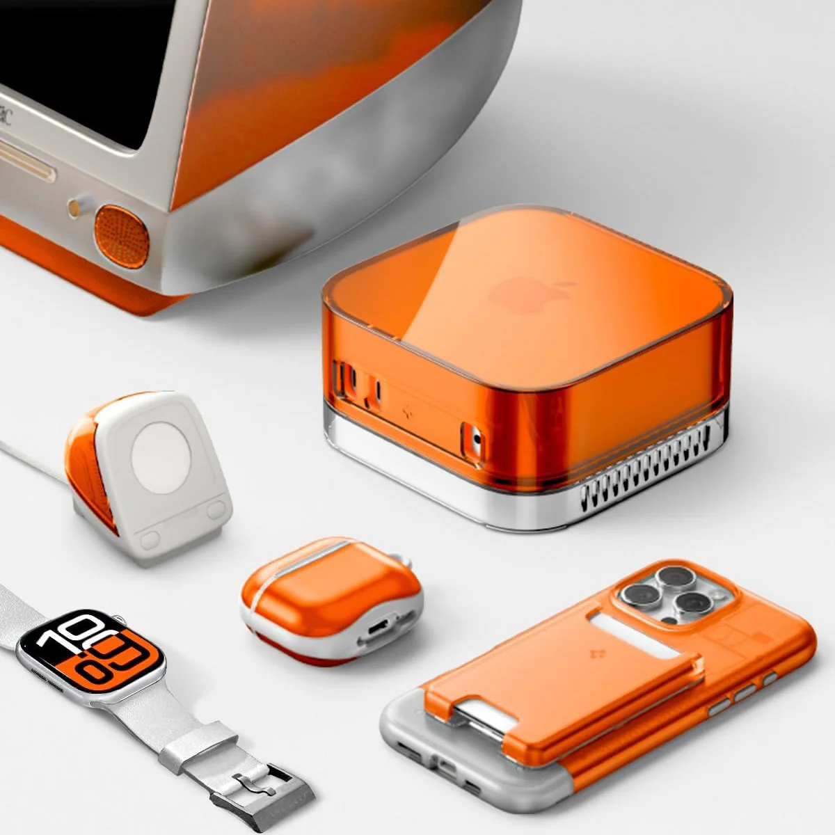 Dockingstation für Apple Watch Ladegerät, Spigen Classic C1 Stand, Orange - Image 16