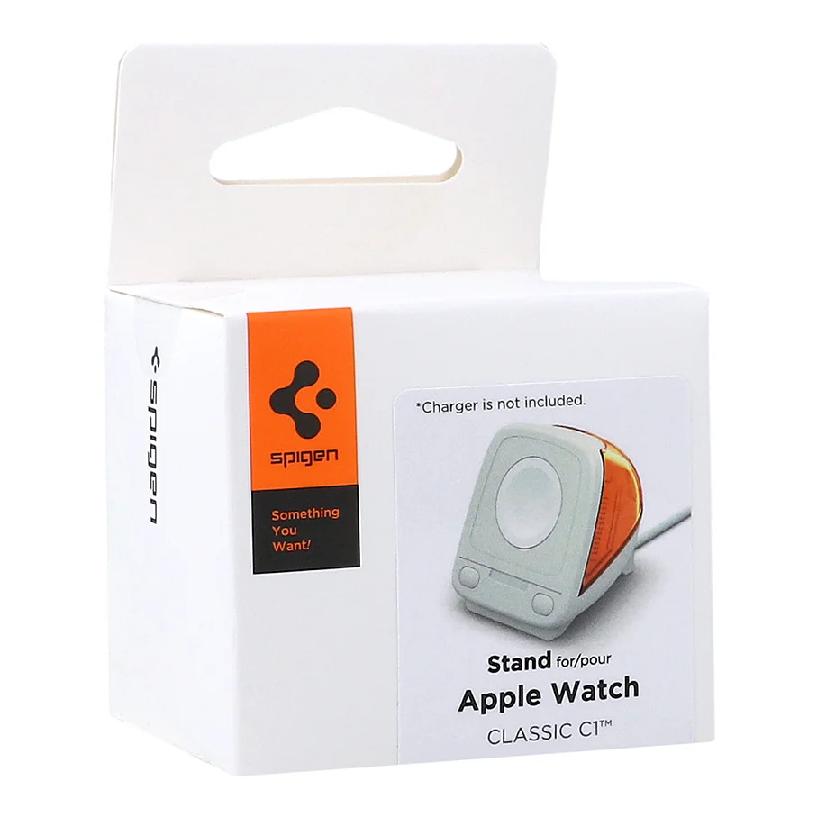 Dockingstation für Apple Watch Ladegerät, Spigen Classic C1 Stand, Orange - Image 17