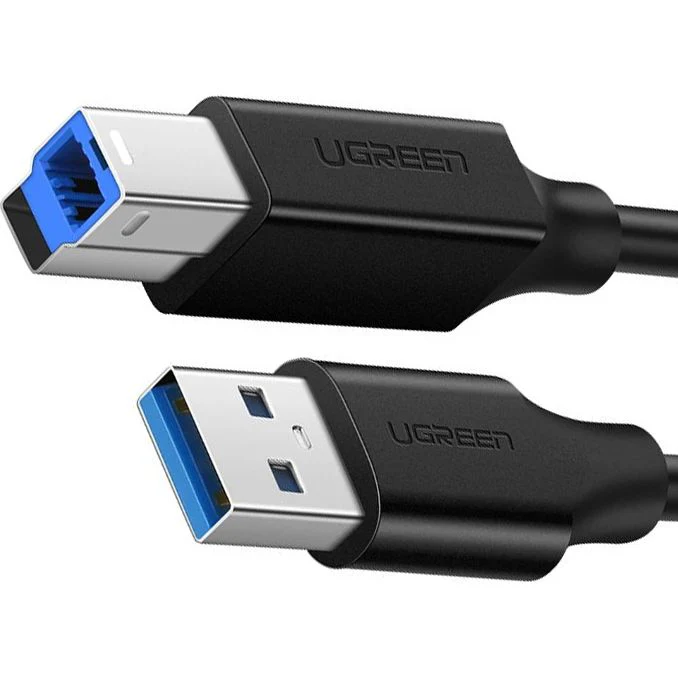 Druckerkabel USB-A 3.0 (Stecker) auf USB Typ B (Stecker), Ugreen US210, 1 m, Schwarz - Image 2