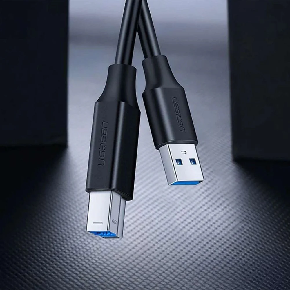 Druckerkabel USB-A 3.0 (Stecker) auf USB Typ B (Stecker), Ugreen US210, 1 m, Schwarz - Image 3