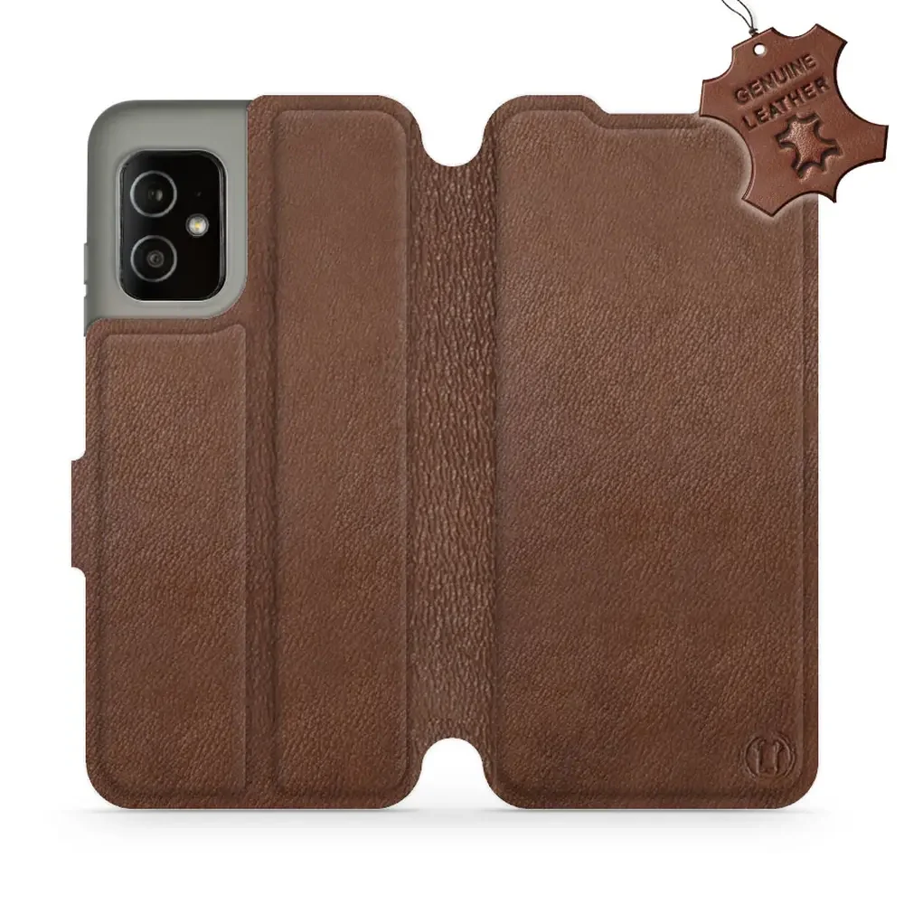 Echtleder Handyhülle für Asus Zenfone 8, Mobiwear Leather, Braun