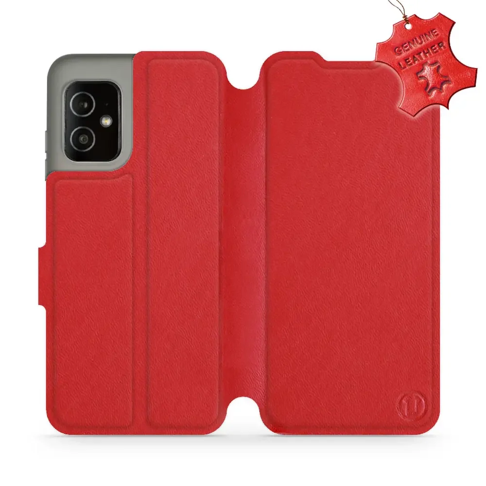 Echtleder Handyhülle für Asus Zenfone 8, Mobiwear Leather, Rot