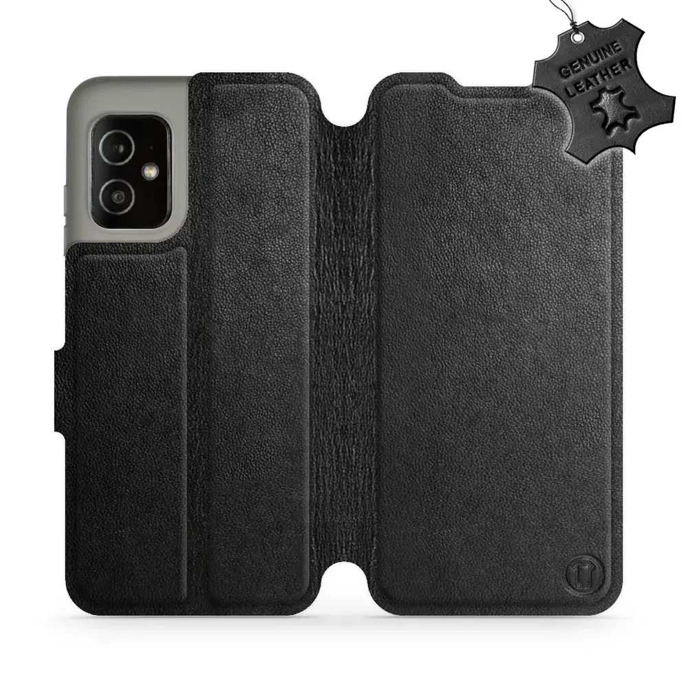 Echtleder Handyhülle für Asus Zenfone 8, Mobiwear Leather, Schwarz