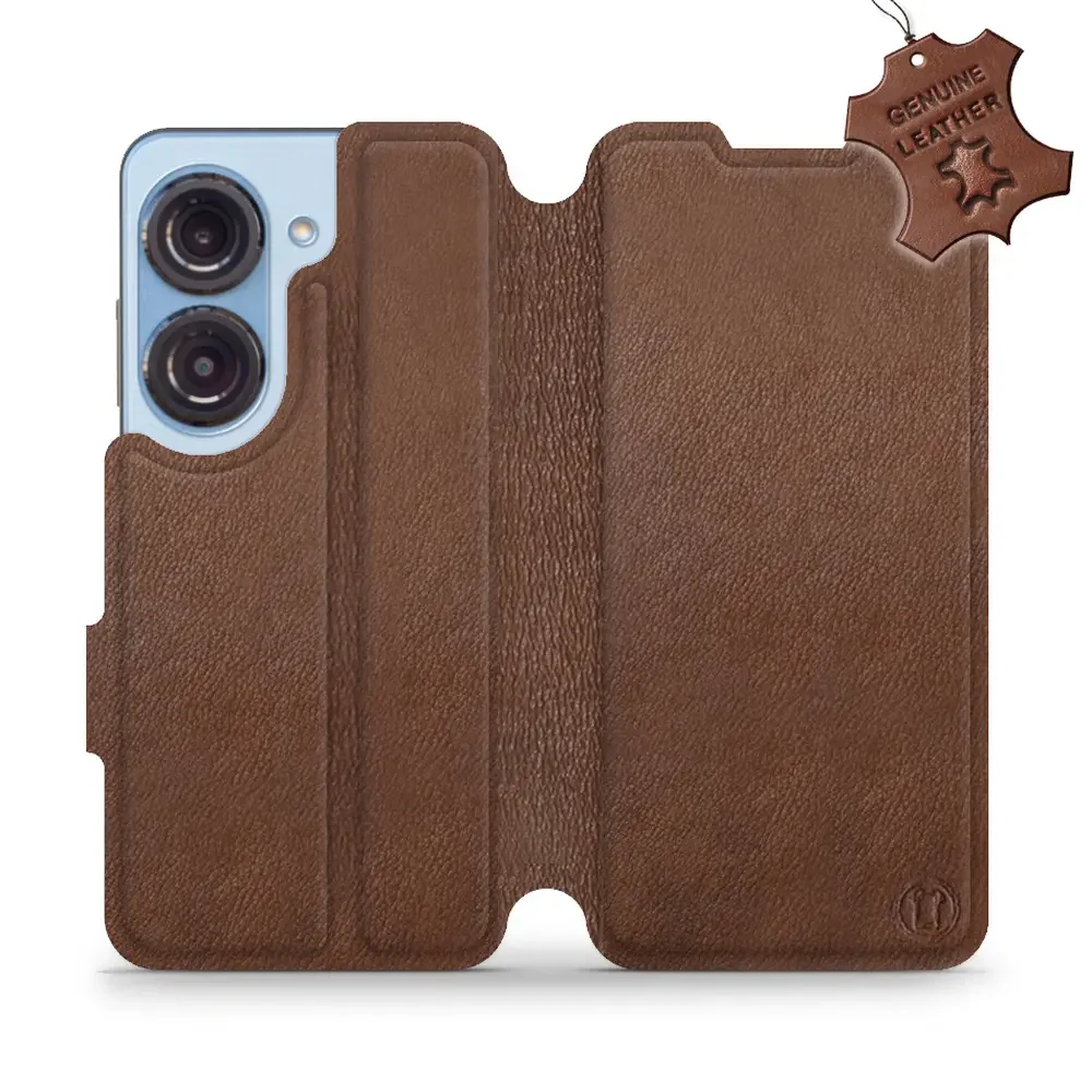 Echtleder Handyhülle für Asus Zenfone 9, Mobiwear Leather, Braun