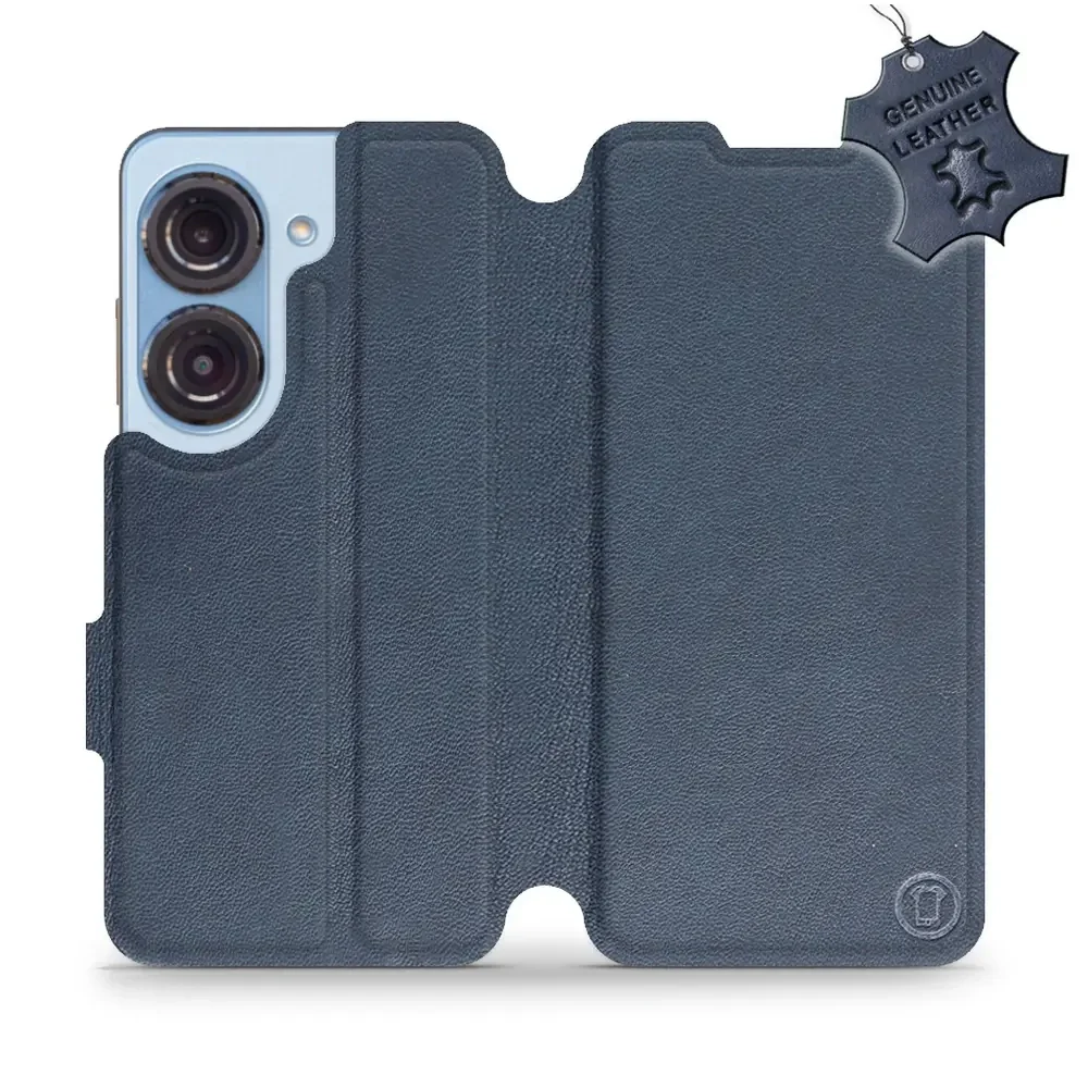 Echtleder Handyhülle für Asus Zenfone 9, Mobiwear Leather, Dunkelblau
