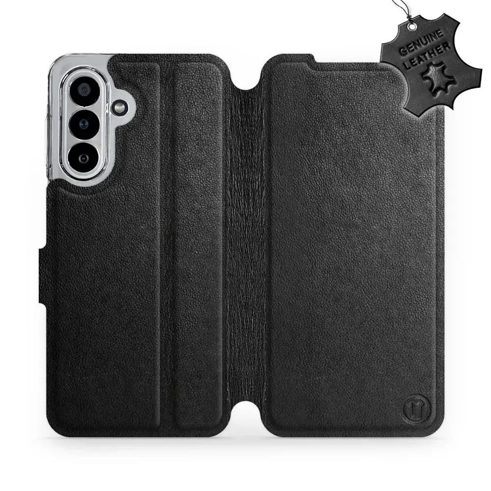 Echtleder Handyhülle für Galaxy A17 5G, Mobiwear Leather, Schwarz