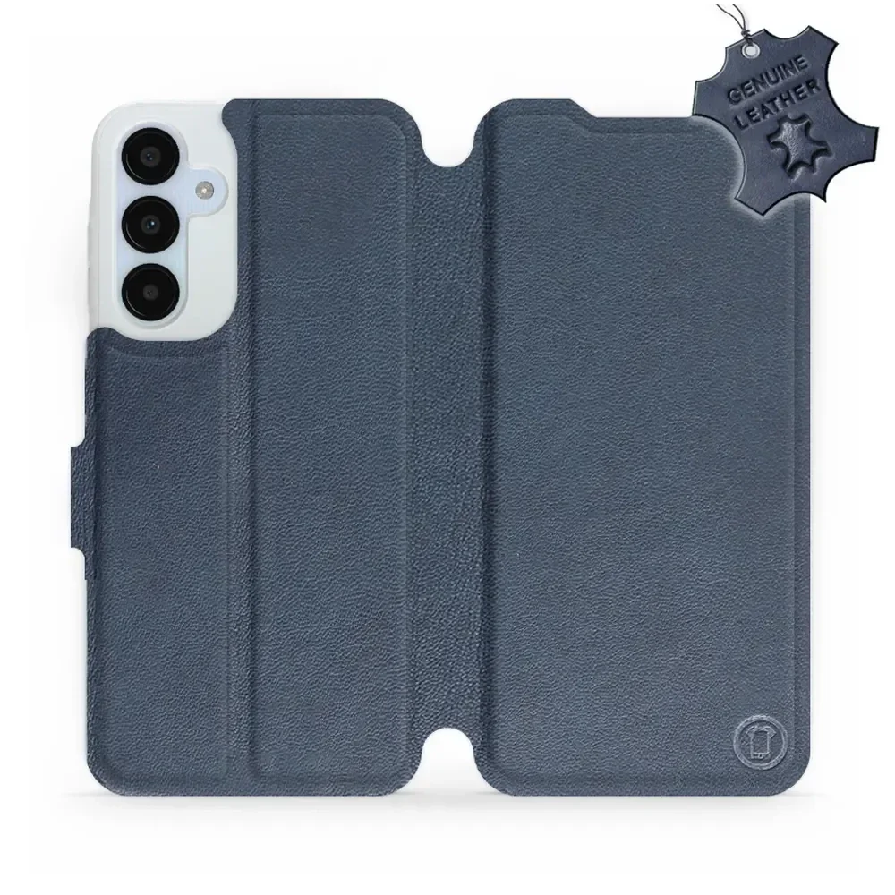 Echtleder Handyhülle für Galaxy A25 5G, Mobiwear Leather, Dunkelblau