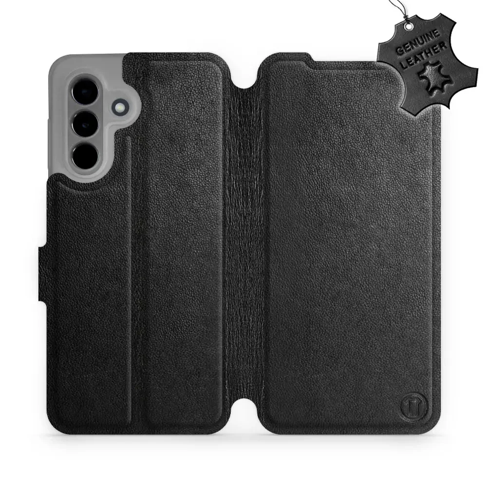 Echtleder Handyhülle für Galaxy A26 5G, Mobiwear Leather, Schwarz