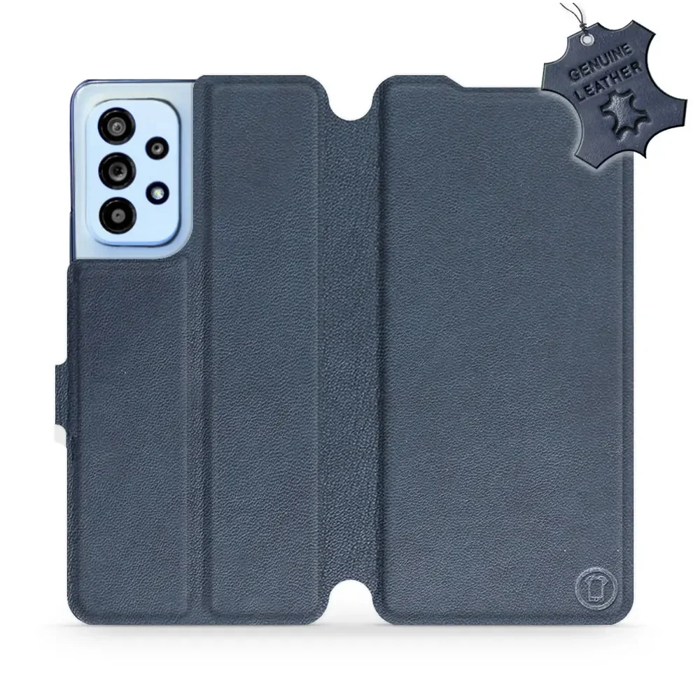 Echtleder Handyhülle für Galaxy A53 5G, Mobiwear Leather, Dunkelblau