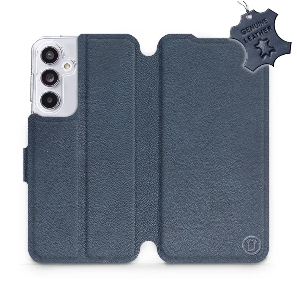Echtleder Handyhülle für Galaxy A55 5G, Mobiwear Leather, Dunkelblau