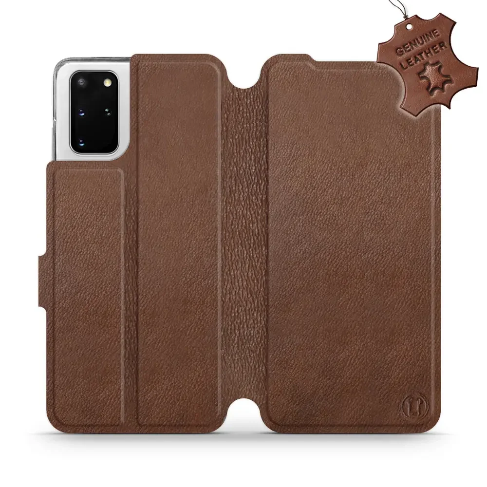 Echtleder Handyhülle für Galaxy S20 Plus, Mobiwear Leather, Braun