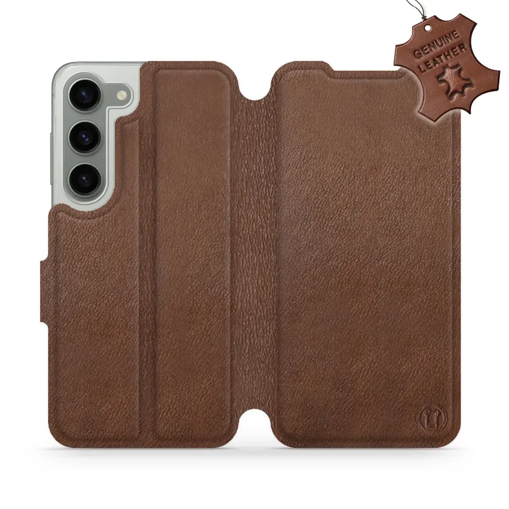 Echtleder Handyhülle für Galaxy S23, Mobiwear Leather, Braun
