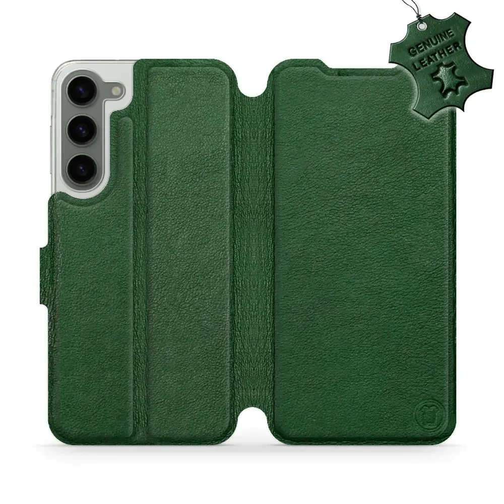 Echtleder Handyhülle für Galaxy S23 Plus, Mobiwear Leather, Grün