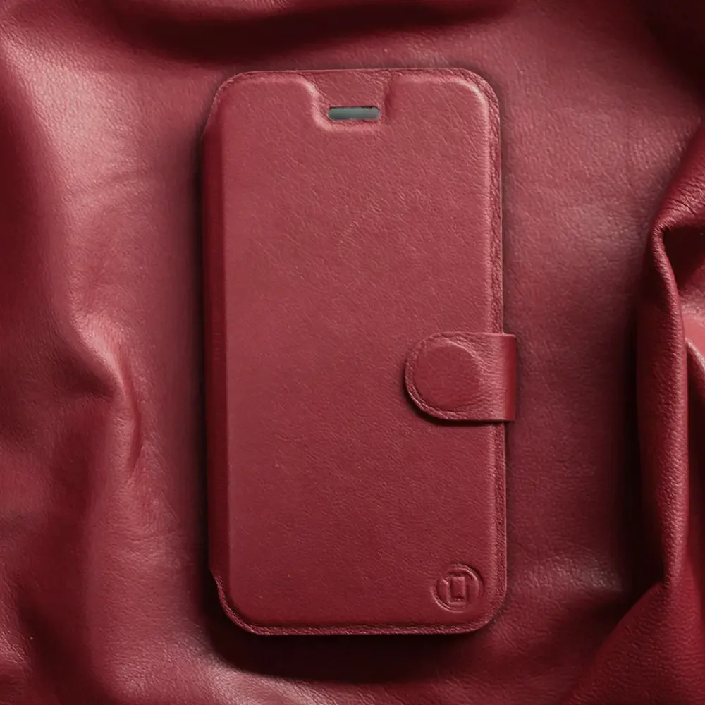 Echtleder Handyhülle für Galaxy S24 FE, Mobiwear Leather, Dunkelrot - Image 2
