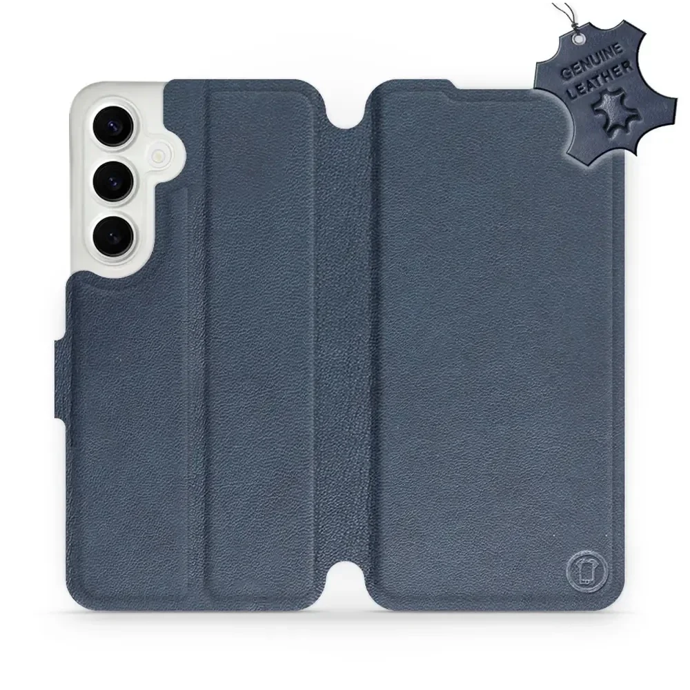 Echtleder Handyhülle für Galaxy S24 Plus, Mobiwear Leather, Dunkelblau
