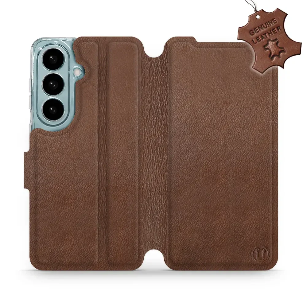 Echtleder Handyhülle für Galaxy S26, Mobiwear Leather, Braun
