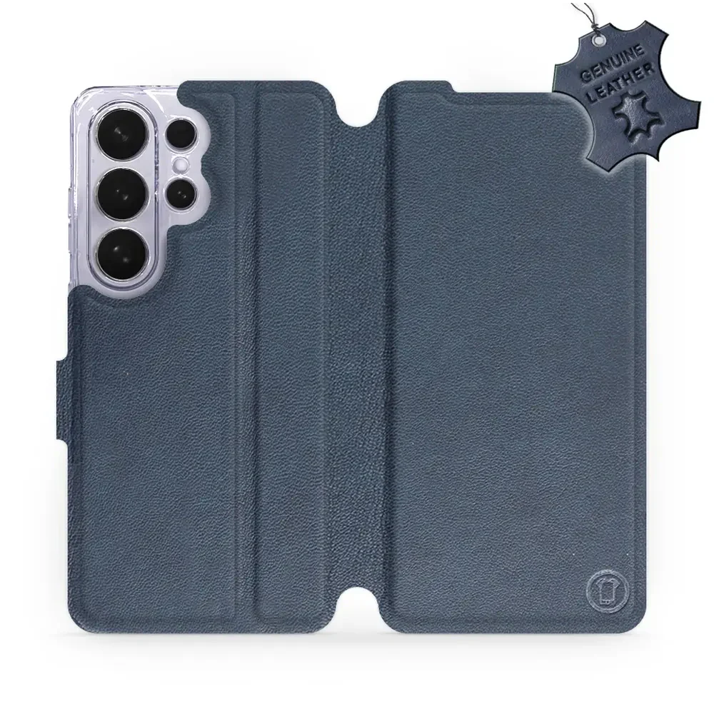 Echtleder Handyhülle für Galaxy S26 Ultra, Mobiwear Leather, Dunkelblau