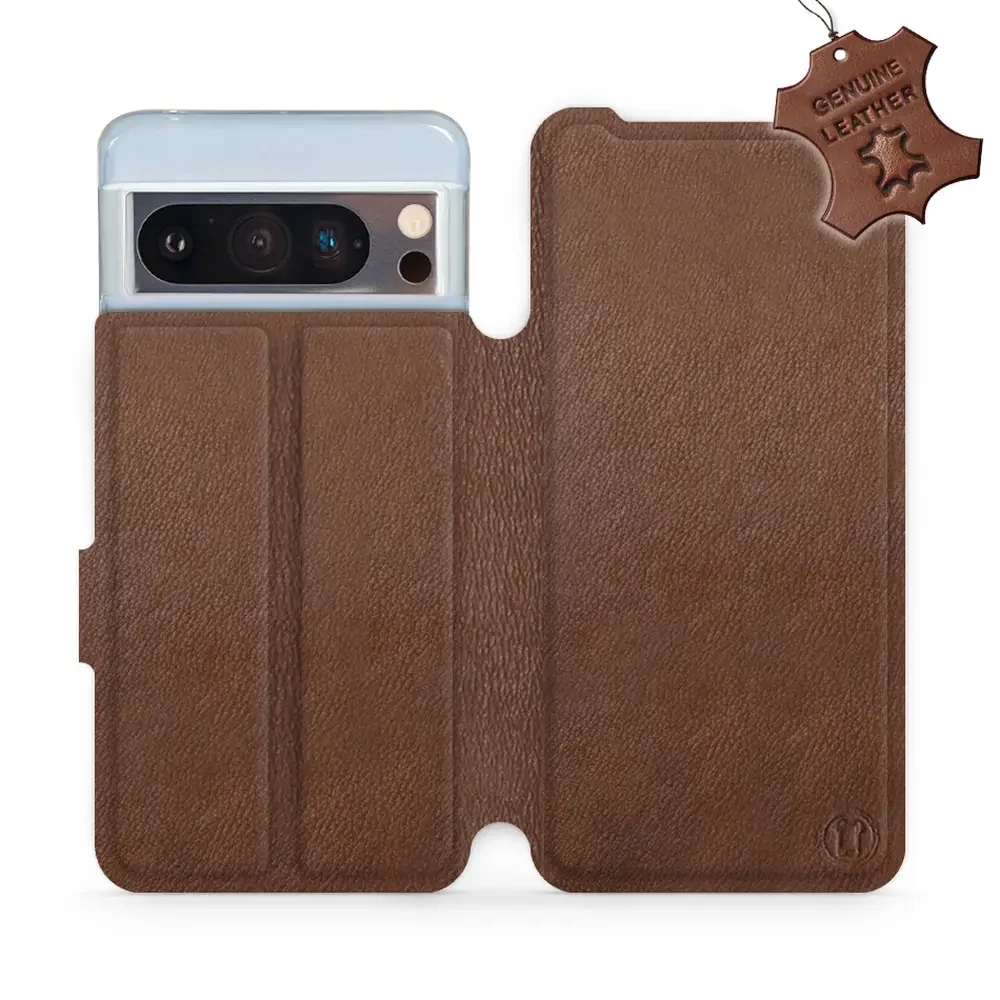 Echtleder Handyhülle für Google Pixel 8 Pro, Mobiwear Leather, Braun
