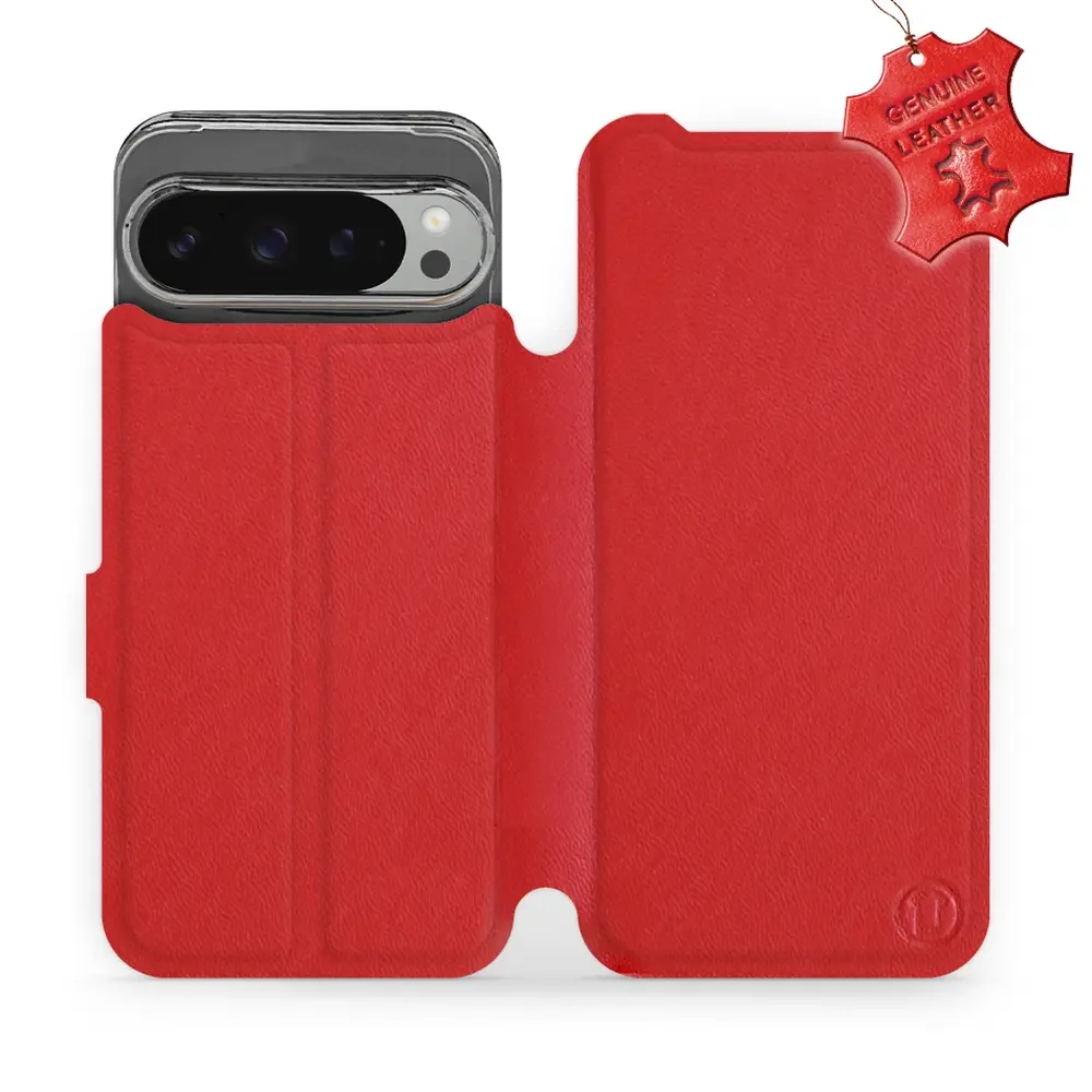 Echtleder Handyhülle für Google Pixel 9 Pro XL, Mobiwear Leather, Rot